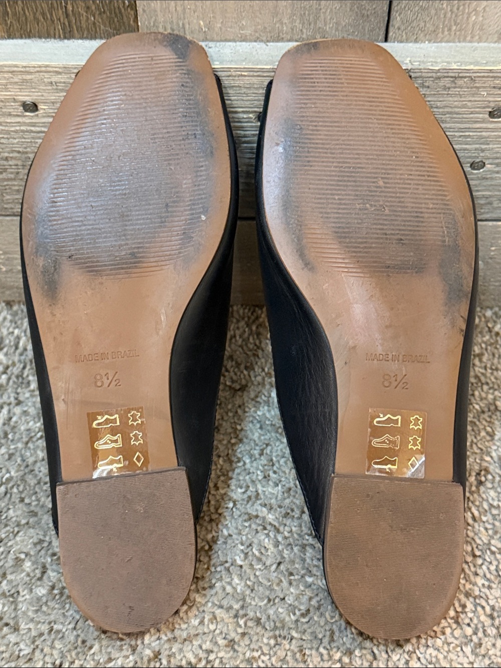Madewell Black Leather Peep Toe Slide Mules Minimalist Sandals Women’s 8.5 - Picture 7 of 7